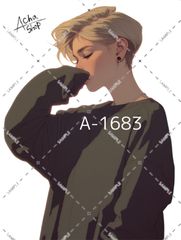 A-1683 女の子 ステッカー sticker 素材 コラージュ collage シール achashop