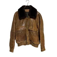 ZM1659  TICKETS RESERVATIONS ラム レザー ジャケット ジャンパー ブルゾン フルジップ ジップアップ メンズ M