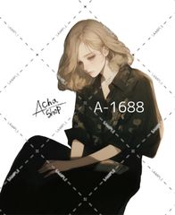 A-1688 女の子 ステッカー sticker 素材 コラージュ collage シール achashop