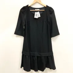 OG35 タグ付き MICHEL KLEIN ミッシェルクラン ワンピース ブラック フリル レディース 38サイズ