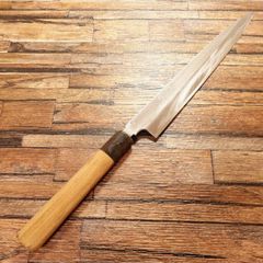 二 正明 霞 左利き 柳刃 270mm 9寸 包丁 白鋼 和包丁 刺身 水牛朴柄
