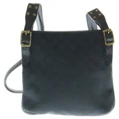 GUCCI (グッチ) GGキャンバス ショルダーバッグ ブラック ゴールド金具 レザー×キャンバス 115514