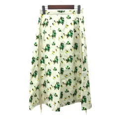 TOGA PULLA トーガ プルラ 花柄フレアスカート サイズ:36 フリンジ サテン    ホワイト レディース / 240001174722