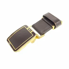 YvesSaintLaurent(YSL) イヴサンローラン ベルトバックルのみ  YSLロゴ/メタル×レザー ヴィンテージ   ゴールド×ボルドー ユニセックス / 240001177693