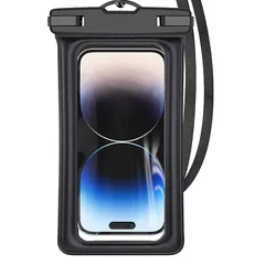 【新品】 スマホ 防水ケース 海 【水に浮くタイプ/指紋/Face ID認証】スマホケース IPX8認定 水中・水上で操作できる 良いタッチ感度 顔認証 ロックがしやすい サイドボタンが押しやすい ストラップ付き 首掛け 高透過率 7インチ以下全機種対応 防水