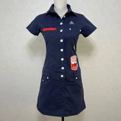 le coq sportif ルコックスポルティフ ゴルフワンピース Mサイズ コットンストレッチ ロゴ刺繍 ロゴワッペン