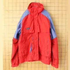 80s 90s Columbia Powder Keg ジップアップナイロンジャケット レッド パープル レディースL アウトドア アメリカ古着　092425aw121