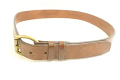 【中古】 RALPH LAUREN メンズベルト -- レザーベルト RALPH LAUREN -- 茶 ブラウン 無地