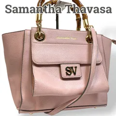 【美品】Samantha Thavasa サマンサタバサ　ハンドバッグ 手提げバッグ　ショルダーバッグ　斜め掛けバッグ　2way ピンク　レザー　本革　バンブー　お出かけ　普段使い　日常使い　レディース　通勤　通学　おでかけ　おしゃれ　カバン　かばん　ブランド