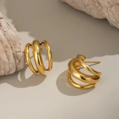 金属アレルギー対応⭐︎フープ風ピアス