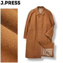 【上質】 日本製 ジェイプレス J.PRESS ウール ロング ステンカラー コート アウター 比翼 総裏地 M キャメル メンズ