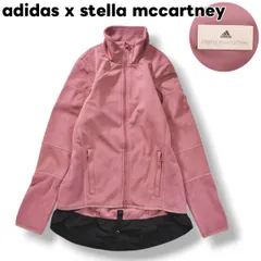 【美品】 【コラボ】 アディダス adidas x stella mccartney ステラマッカートニー ジップアップ  切り替え フリース ジャケット ブルゾン M ピンク レディース ♪