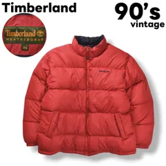 【肉厚】 90sヴィンテージ ティンバーランド Timberland WEATHERGEAR ウェザーギア ナイロン ダウン ジャケット 3XL レッド メンズ