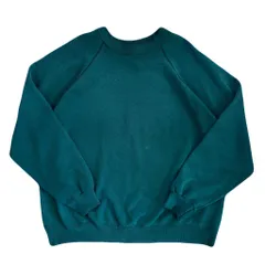 Hanes ヘインズ 無地 ラグランスウェット トレーナー 緑 XLサイズ No.E938