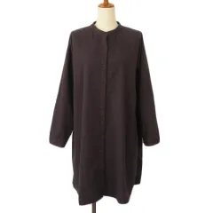 サマンサモスモス SM2 バンドカラーチュニック 温感加工 F チャコール