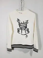 カステルバジャック 白 プリンティング 起毛 スウェット