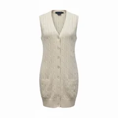 ラルフローレン (W) スリーブレス ケーブル ニット カーディガン