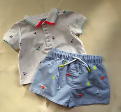 Jacadi 半袖短パンセット 67cm 6M