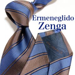 美品 エルメネジルドゼニア ネクタイ ハイブランド ペイズリー柄 光沢