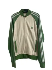 アディダス ヴィンテージ 3本線 ジャージ グリーン アイボリー