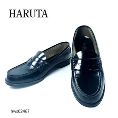 美品 未使用に近い HARUTA コインローファー 24.5cm ブラック レディース ハルタ 学生 ハイスクール 黒 hws02467