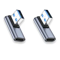 usb l字 usb変換アダプタ 車内用品 USBコネクター 自動識別 100W充電速度 10Gbps高速データ伝送 二個セット usb l字/type a l字 小型 軽量 fujitsu TOSHIBA Lenovo NEC Asus Haseeusbなど