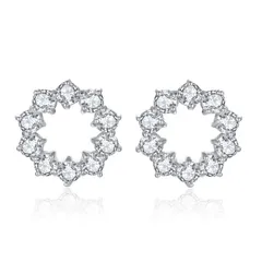 【数量限定】Kruckelのシルバー製フラワーイヤリング。「I love you forever（永遠に愛しています）」デザイン。人気ブランド、低刺激性。ジルコニアとオーストリア産クリスタルを使用。あなたは私の銀河、私の宇宙。すべてはあなたのもの。あなたは私の