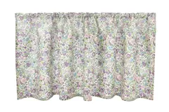 【数量限定】フランダースリネン エミリー カフェカーテン LONDON グリーン FLORET 140×50cm ディーディーインテックス [リバティプリント使用] DDintex