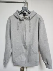 グレー フードジップアップ XL