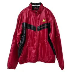 ZM1694 le coq sportif ルコックスポルティフ ゴルフ 中綿ジャケット レッド×ブラック ロゴ入り 防寒 メンズ Lサイズ