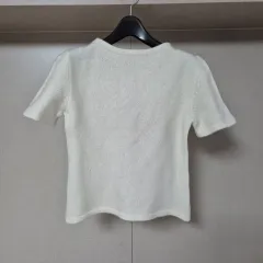 グローアンドニムフ カシミアブレンド 半袖 ニット アイボリー