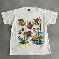 希少90s USA製 XL【熱帯魚アート】ヴィンテージTシャツ SCREEN STARS シングルステッチ 50/50 落ち感シルエット