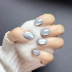 【春色フェア】OHMI GALLERY マグネットネイル ベリーショートラウンド ワンカラー 100％ハンドメイド 高級感 男女兼用 NTVRMSC バブルバス