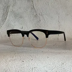 UV対策 伊達メガネ　サーモントフレーム メンズメガネ 伊達メガネ レンズ付き スクエア 黒縁 モダンクラシック 【Majesty】【DM2206BLK-GOL】