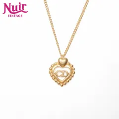 Christian Dior クリスチャンディオール ネックレス CDロゴ ハート【中古】