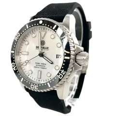 DEEP BLUE ディープブルー プレシジョンダイバー ラバー×SS/AT シェル文字盤 メンズ腕時計 稼働品【PF-576】