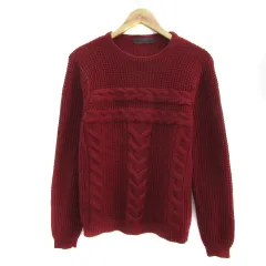 ザラマン ZARA MAN ニット セーター 長袖 ラウンドネック ウール混 S 赤 レッド /YS26