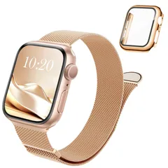 【新着商品】バンド 40mm 41mm 42mm Watch 44mm 45mm 46mmコンパチブル アップルウォッチバンド ステンレス留め金製 男女兼用 Apple マグネットクラスプ コンパチブル アップルウォッチ用バンド 保護カバー付き アップルウォッ