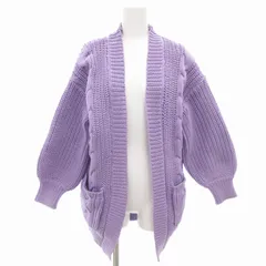 スピック&スパン Spick&Span ユーバイスピック&スパン UbySpick&Span ケーブル編みカーディガン ニット 羽織 長袖 厚手 紫 パープル /GV