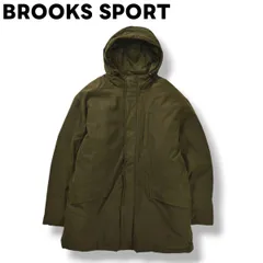 【極暖】 ブルックス スポーツ BROOKS SPORT ブルックスブラザーズ BROOKS BROTHERS フーデット ダウン コート 裏地 キルティング ウィンドブレーカー ジャンパー ロング ジャケット  L オリーブ メンズ
