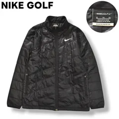 ナイキ ゴルフ NIKE GOLF 中綿 キルティング ジャケット ジャンパー ウィンドブレーカー ブルゾン スウッシュ ロゴ プリント XL ブラック スポーツ カジュアル ウェア メンズ