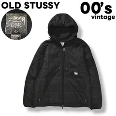 【極暖】 00s ヴィンテージ オールド ステューシー OLD STUSSY サーモライト THERMOLITE 中綿 キルティング ウィンド ジャケット パーカー ジップアップ L ドット ブラック ストリート メンズ