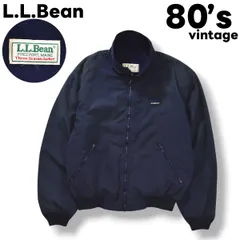 【希少】 80s ヴィンテージ エルエルビーン L.L.Bean スリーシーズン ジャケット ナイロン ウィンドブレーカー ジップアップ ジャンパー 裏地 フリース L相当 ネイビー アウトドア ウェア メンズ