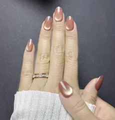 【新春SALE】OHMI GALLERY マグネットネイルチップ ショートオーバル ワンカラー 100％ハンドメイド 高級感 男女兼用 NTSOMSC 光輪