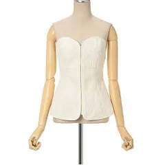 新品 Mame Kurogouchi マメクロゴウチ 23AW 日本製 Floral Quilted Silk Bustier フローラルキルティングシルクビスチェ MM23PF-SH721 2 ECRU ジレ ベスト 定価106,700円 トップスのサムネイル