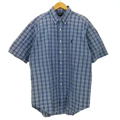 ラルフローレン RALPH LAUREN 90s BLAKE チェック ポニー刺繍 半袖ボタンダウンシャツ メンズ import：L 