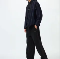 ニードルズ ユニクロ ユニニードルズ フリースワイドパンツ ブラック xs