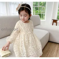 子供服 ワンピース 韓国子供服 女の子 キッズ 春 長袖 レースワンピース チュール 子供ドレス dress 子ども服 ベビー服 お姫様 おしゃれ