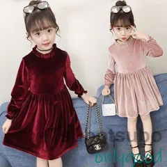 子供服 ワンピース キッズ 女の子 長袖 秋冬 おしゃれ 韓国子供服 ジュニア 膝丈ワンピース 丸首 子供ドレス dress カジュアル 女児 可愛い