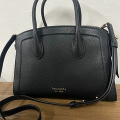 ブルーレーベルクレストブリッジ リボン付きブラックショルダーバッグ